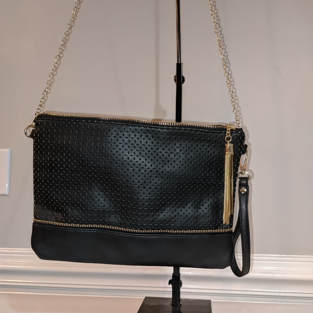 Olivia Miller black leather crossbody purse